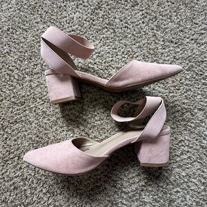 Elegant Pink Block Heel Women's Shoes